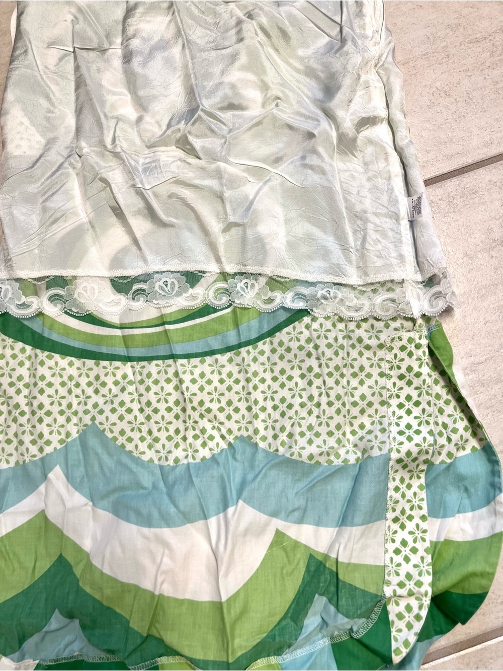 Trina Turk 6 Retro Mod Floral Cotton Midi Skirt Green Blue Made in USA cottage - Picture 9 of 10